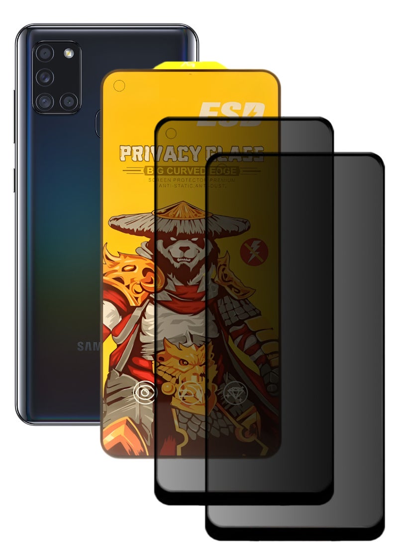 ESD 2 Pieces Tempered Dustproof Privacy Glass Screen Protector Compatible For Samsung Galaxy A21s - Image 1