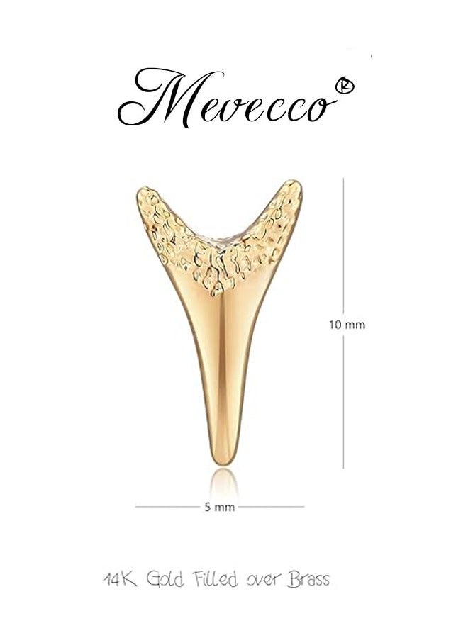 Mevecco Women Huggie Hoop Earrings Gold Ear Stud Cuff 14K Gold Filled Small Boho Beach Simple Delicate Handmade Hypoallergenic Jewelry Gift - Image 4
