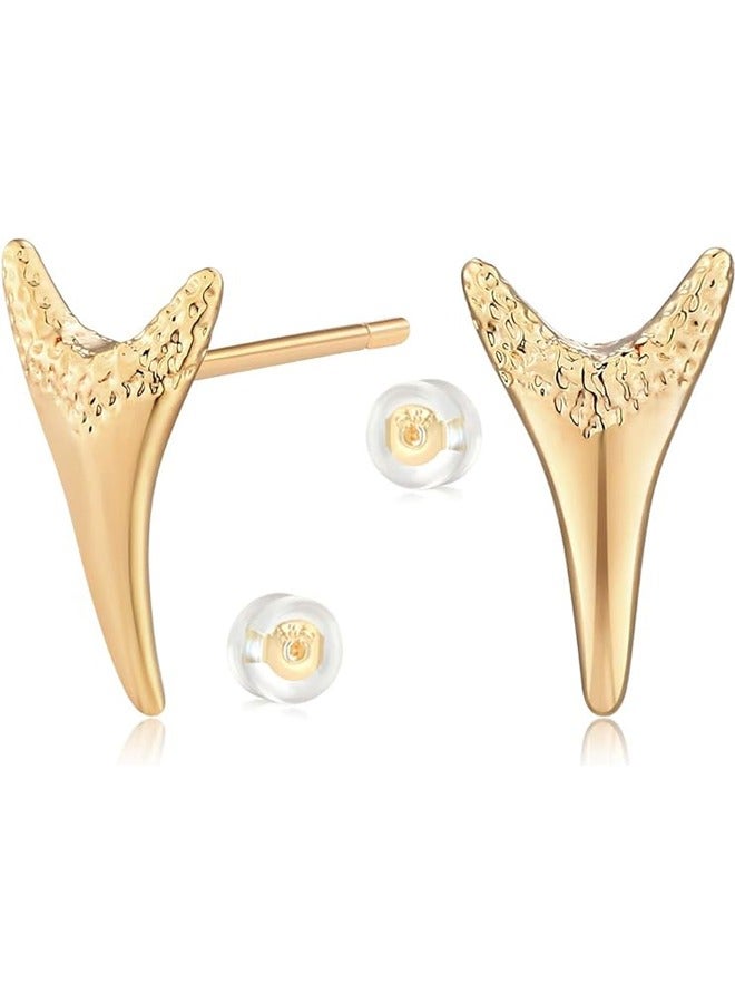 Mevecco Women Huggie Hoop Earrings Gold Ear Stud Cuff 14K Gold Filled Small Boho Beach Simple Delicate Handmade Hypoallergenic Jewelry Gift - Image 1