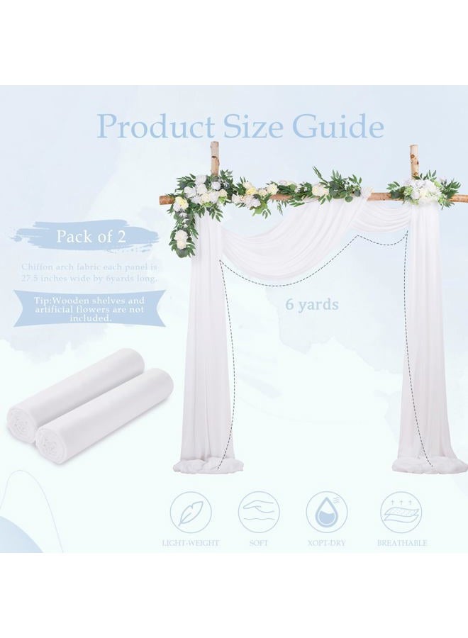 SoarDream White Arch Drapes 2 Panels 6 Yards Sheer Backdrop Curtains for Parties Ceiling Wedding Arch Reception Drapery Fabric Decor - Image 5
