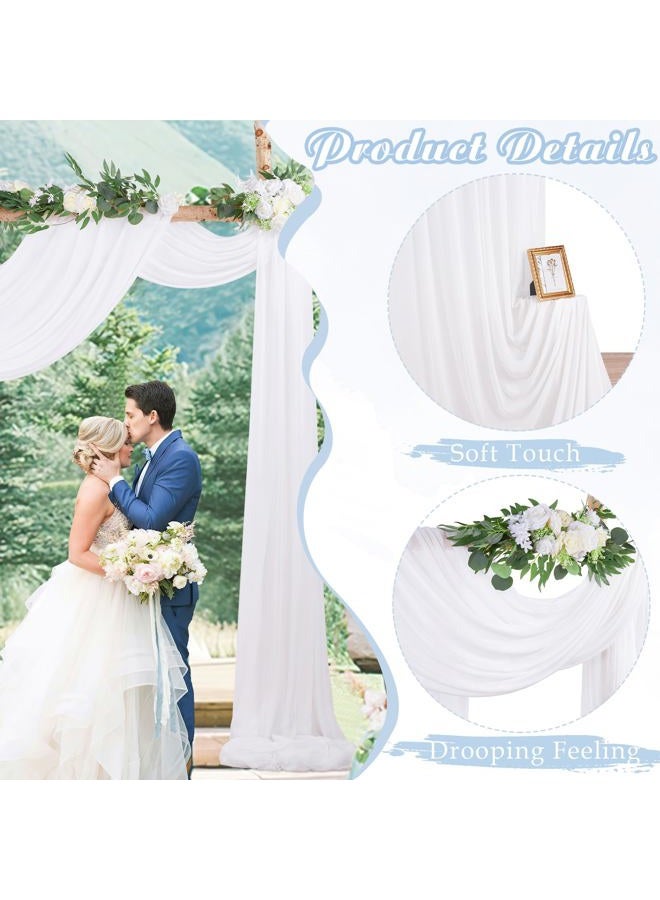 SoarDream White Arch Drapes 2 Panels 6 Yards Sheer Backdrop Curtains for Parties Ceiling Wedding Arch Reception Drapery Fabric Decor - Image 3