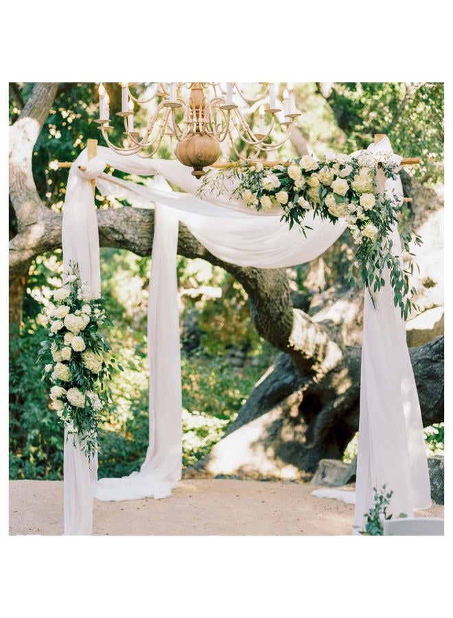 SoarDream White Arch Drapes 2 Panels 6 Yards Sheer Backdrop Curtains for Parties Ceiling Wedding Arch Reception Drapery Fabric Decor - Image 2
