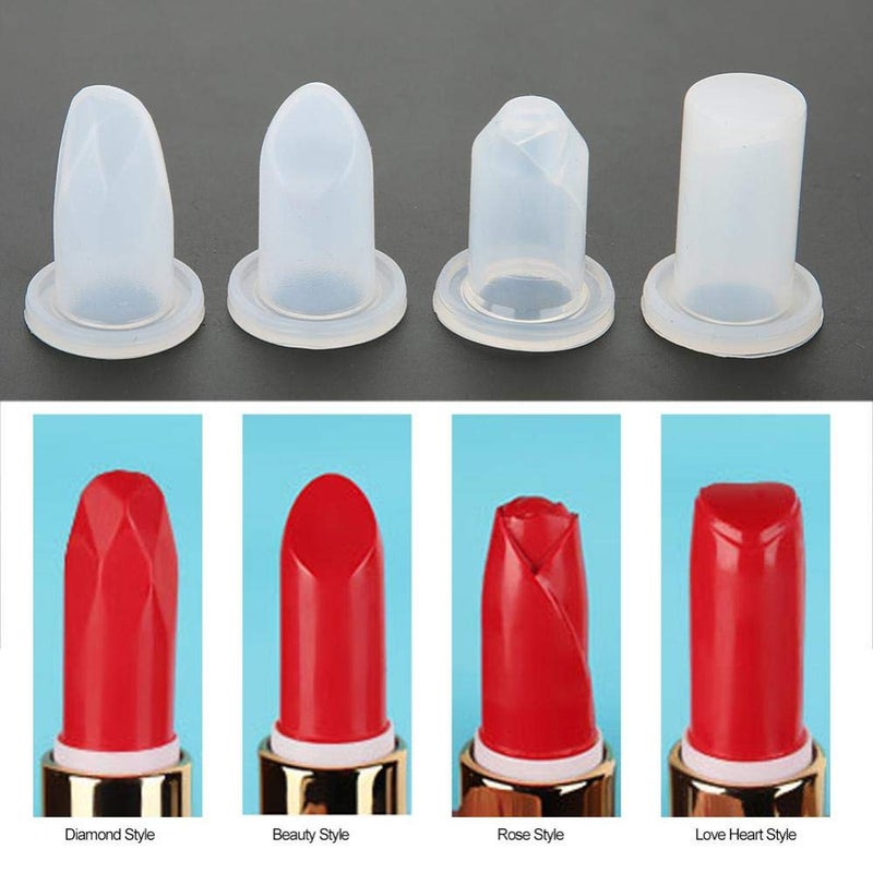 comfrt 4 Style Lipstick Mold, 12mm Silicone Lipstick Tube Mould DIY Lipstick Making Kit for Homemade Lip Balm Lipstick Lip Cream Lipstick Fix - Image 4