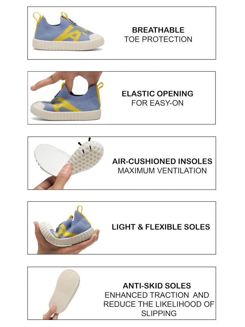 ONYC Store ONYC Duckie Toddlers's First Step Shoes - Sky Blue & Yellow (Boys) - Image 4
