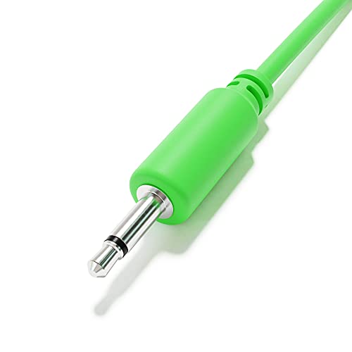 ExcelValley - 5-Pack - Mono Modular Patch Cables - TS 3.5mm 1/8" Eurorack Synthesizer [Green | 90 cm - 35.43"] - Image 4
