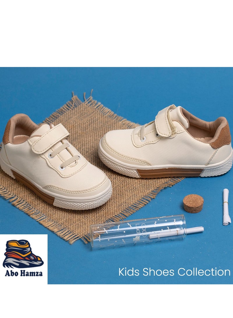 Flat Sneaker Shoes Casual For Kids - Beige 