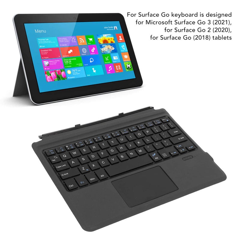 لوحة مفاتيح بلوتوث قابلة لإعادة الشحن مع لوحة لمس لـ Surface Go 2 3، لوحة مفاتيح كمبيوتر محمولة مريحة للاستخدام في المكتب والمنزل - Image 3