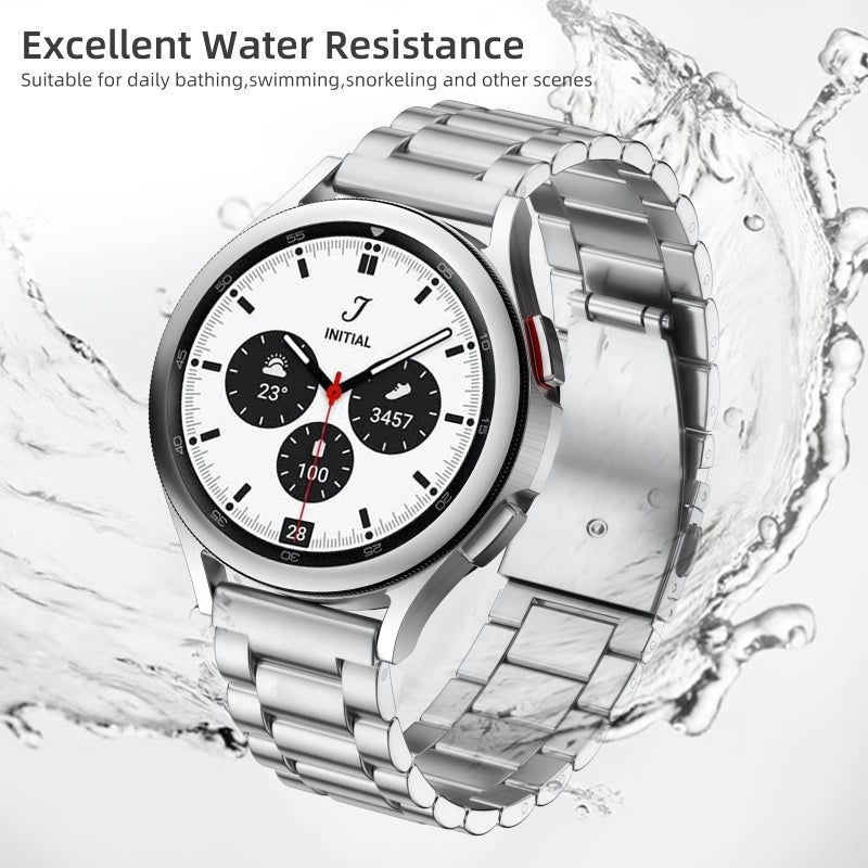 Lerobo Band Compatible with Samsung Watch 7 6 5 4 40mm 44mm Band/Galaxy Watch 4 6 Classic 42mm 46mm 43mm 47mm/Galaxy Watch 5 Pro 45m, 20mm Stainless Steel Metal Replacement for Men Women - Image 4