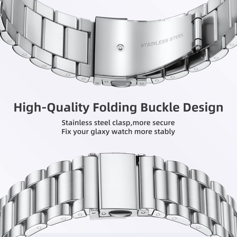 Lerobo Band Compatible with Samsung Watch 7 6 5 4 40mm 44mm Band/Galaxy Watch 4 6 Classic 42mm 46mm 43mm 47mm/Galaxy Watch 5 Pro 45m, 20mm Stainless Steel Metal Replacement for Men Women - Image 5