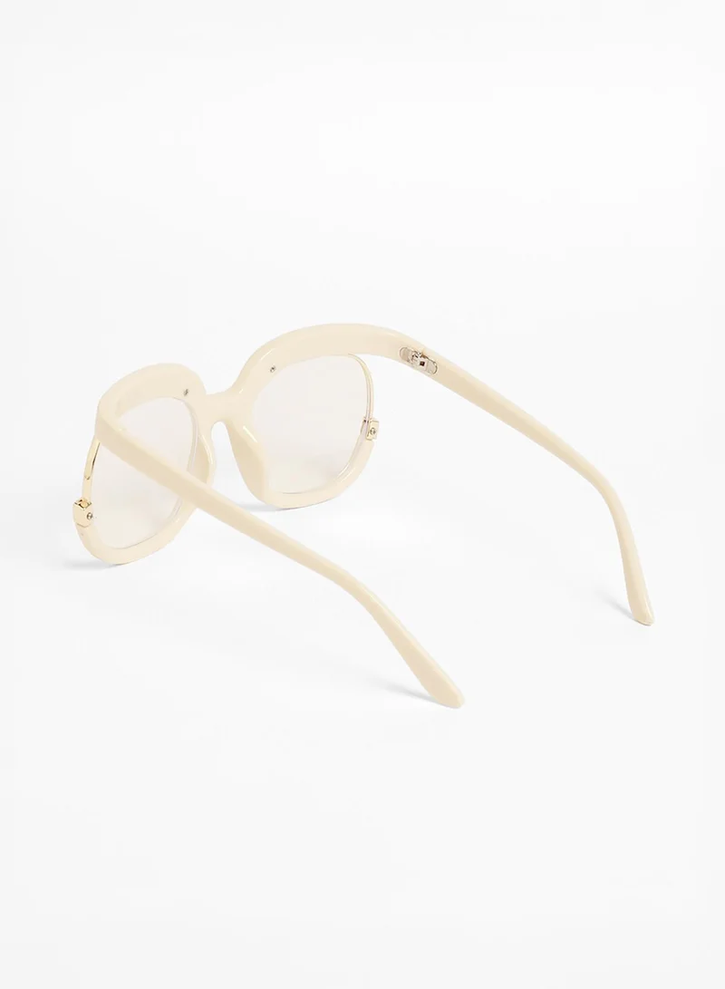 Haute Sauce The Hanging Butterfly Sunglasses - Ivory White