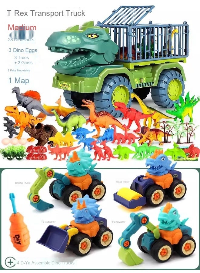Super Large Dinosaur Engineering Toy Car Set for Kids - Multifunctional Educational Playset