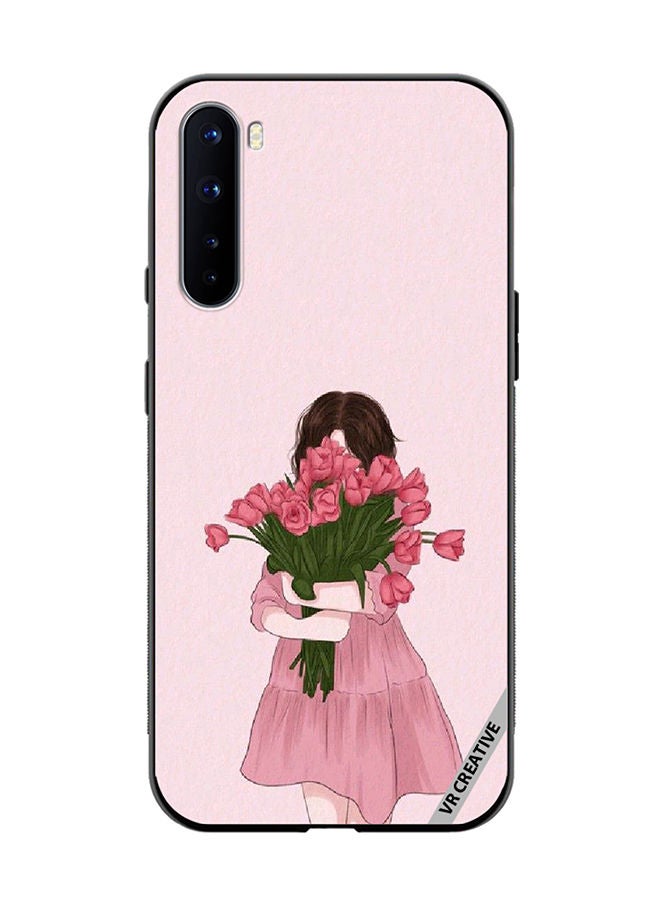 VR CREATIVE Protective Case Cover For OnePlus Nord Girl Hugging Bouquet Design Multicolour - Image 1