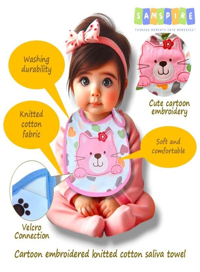 SAMSPIRE 100% cotton bibs, for 0 to 12 month baby, food bibs for baby girl, three layer waterproof bibs, soft and durable (BIB-BABYGIRLS) - Image 4