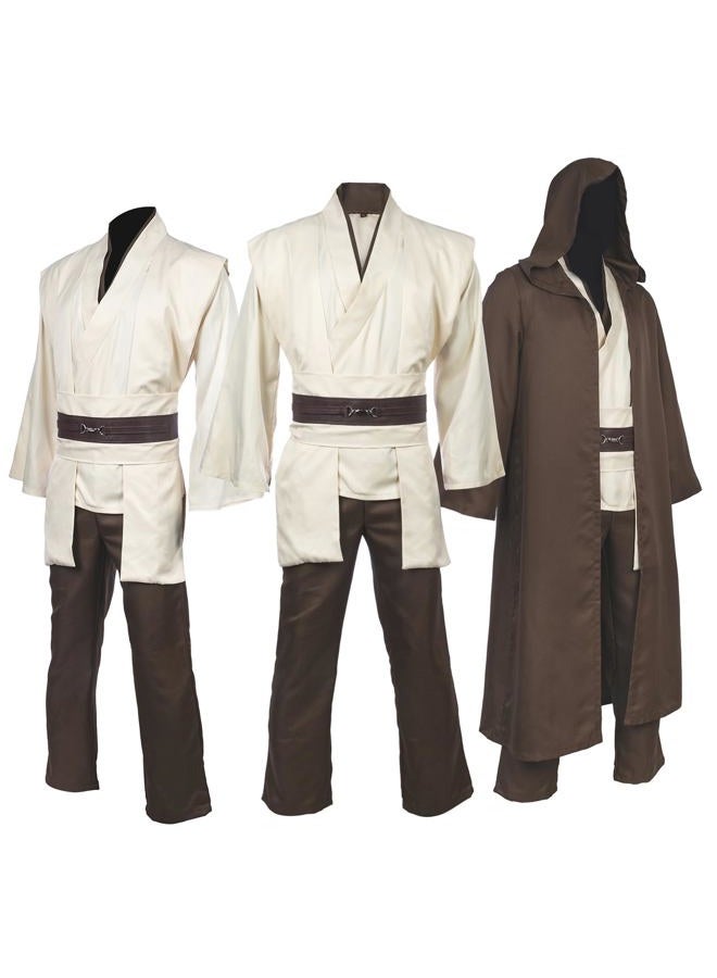 Horizoncos Men's Costume Robe Adult Male Tunic Costume Hooded Uniform Full Set Halloween Cosplay Cloak - Image 1
