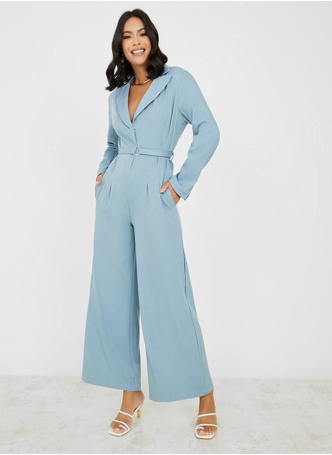 Wide Leg Tailored Jumpsuit