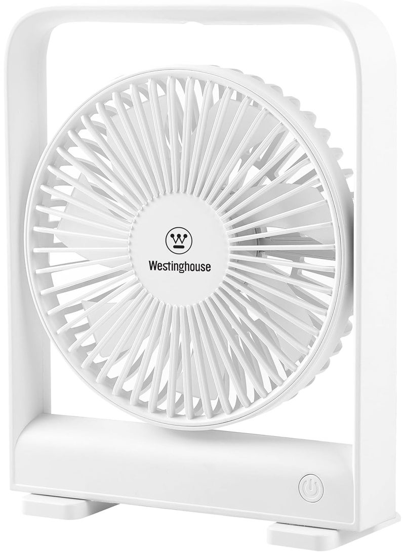 Westinghouse مروحة مكتب قابلة لإعادة الشحن - مروحة USB - مروحة مكتب قابلة لإعادة الشحن بسرعة 4 مع قاعدة مغناطيسية، تصميم مدمج ونحيف، تشغيل هادئ، مثالية للمنزل، المكتب، السفر – 191 مم × 148 مم - Image 1
