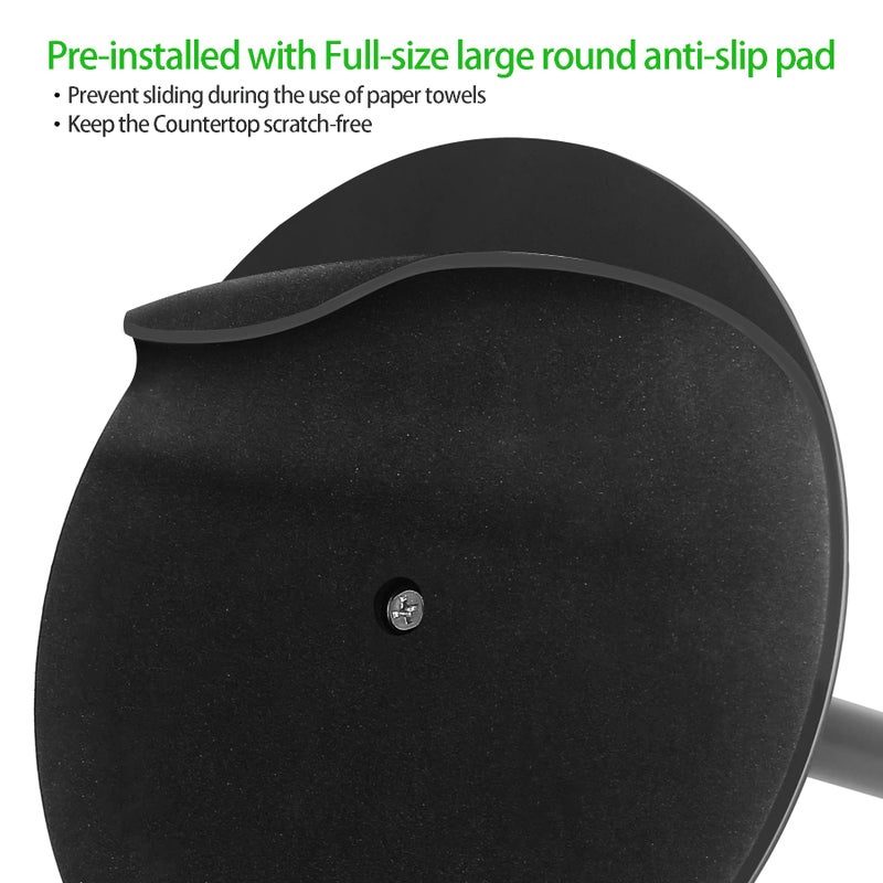 OBODING Paper Towel Holder Countertop, OBODING, Black Kitchen Paper Towel Holder Stand for Kitchen and Bathroom Organization and Storage, Paper Towel Holders for Standard and Large Size Rolls (Black) - Image 5
