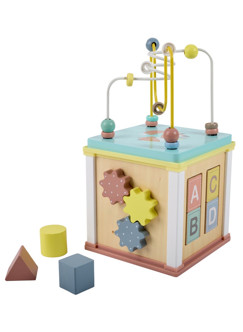 EUREKA KIDS Eurekakids Multi-Activity Wooden Play Cube Educational Toy| Toddler and Kids Toys | Develops hand-eye coordination, Fine motor skills and Sense of Sight and Touch | For For 12M+ - Image 1