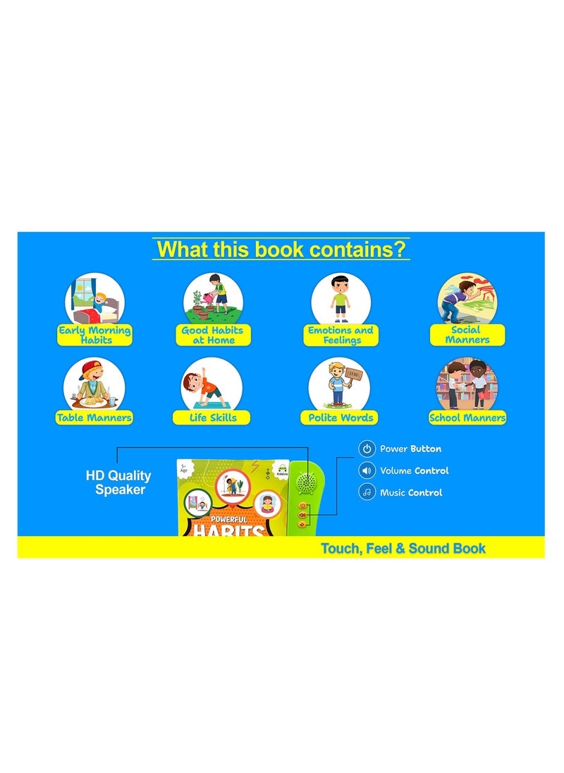 Kiddale - Pack of 2 Musical Interactive Children Sound Books My Home to Neighbourhood and Habits Ideal Gift for 3+ Years Baby E Learning Book Smart Intelligent Activity Books Musical Rhymes Talking Book - Image 1