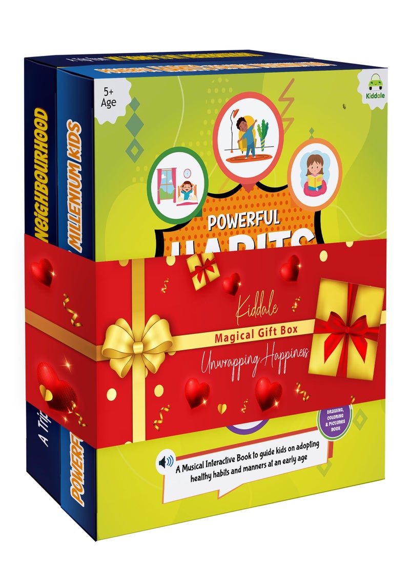 Kiddale - Pack of 2 Musical Interactive Children Sound Books My Home to Neighbourhood and Habits Ideal Gift for 3+ Years Baby E Learning Book Smart Intelligent Activity Books Musical Rhymes Talking Book - Image 1