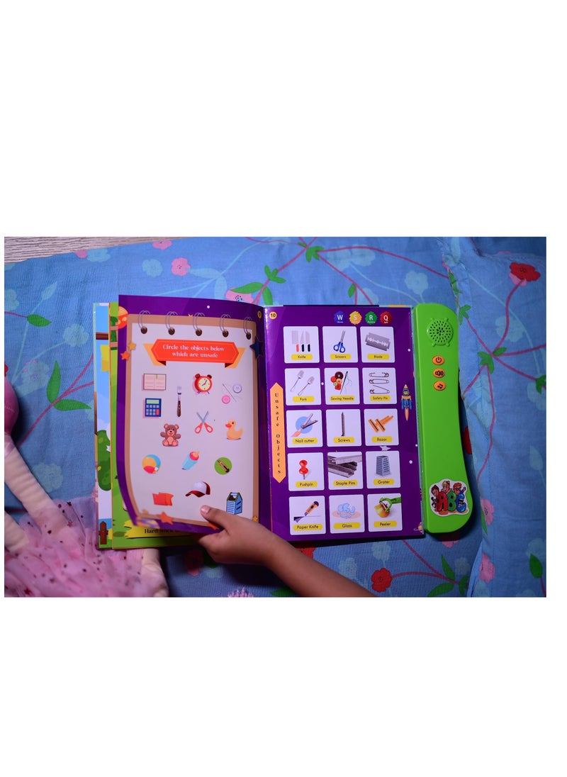 Kiddale - Pack of 2 Musical Interactive Children Sound Books My Home to Neighbourhood and Habits Ideal Gift for 3+ Years Baby E Learning Book Smart Intelligent Activity Books Musical Rhymes Talking Book - Image 1
