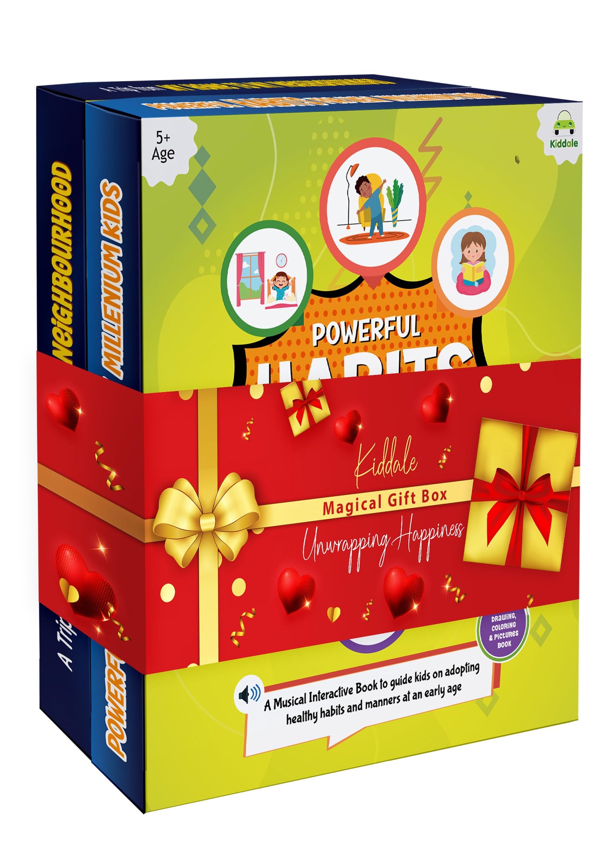 Kiddale Pack of 2 Musical Interactive Children Sound Books: My Home to Neighbourhood & Habits|Ideal Gift for 3+ Years Baby|E Learning Book|Smart Intelligent Activity Books|Musical Rhymes|Talking Book 