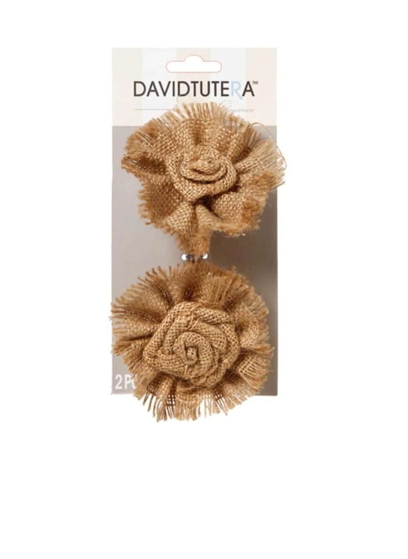 David Tutera - Burlap Flower Picks 6 x 3.5 inches - Image 1