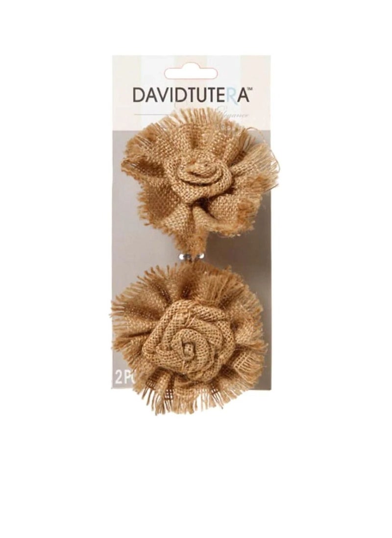 David Tutera - Burlap Flower Picks 6 x 3.5 inches - Image 1