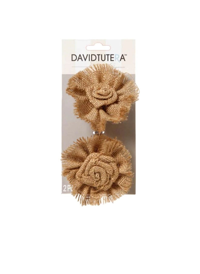 David Tutera - Burlap Flower Picks 6 x 3.5 inches - Image 1