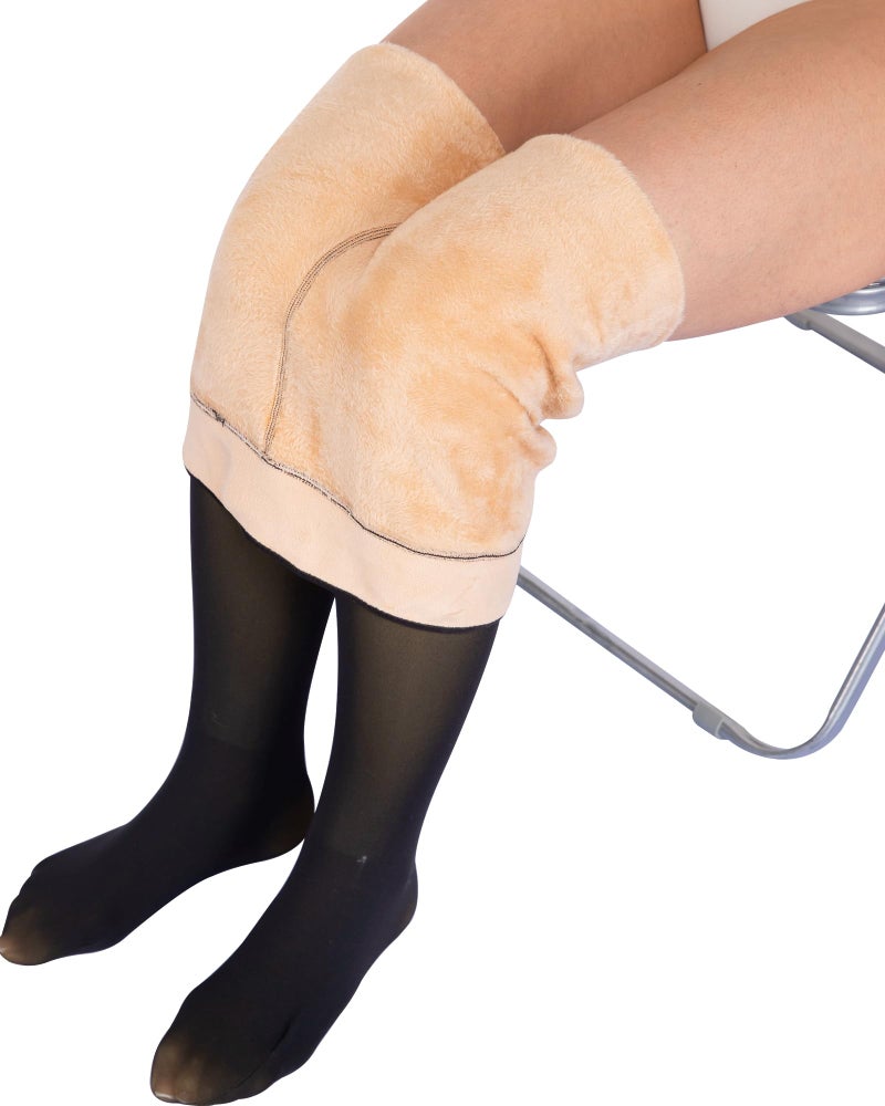 NORMOV Winter Warm Fleece Lined Tight Women,Thermal Fake Translucent Leggings Soft Velvet Stretchy Pantyhose(TF Black-XS/S) - Image 2