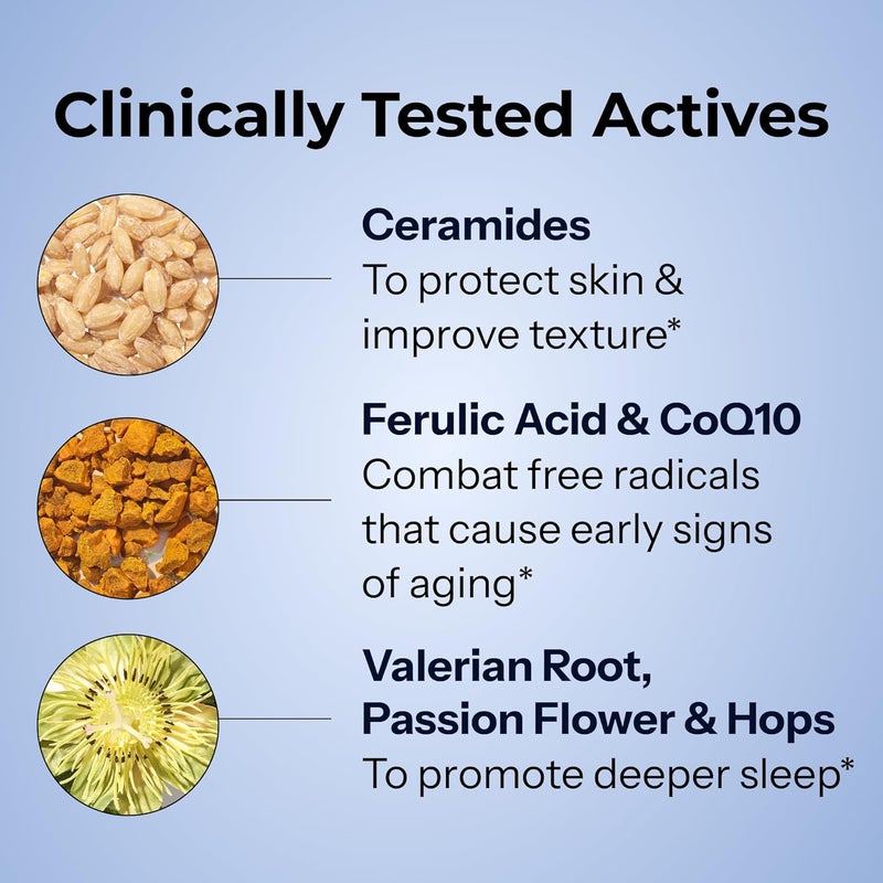 HUM Mighty Night  Nighttime Supplement for Skin  CoQ10  Ferulic Acid to Promote Skin Cell Turnover  Overnight Beauty Vitamins for Women 60Count - Image 5