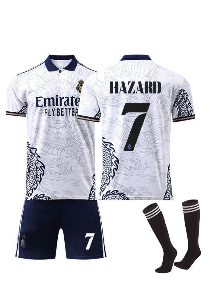 3-Piece Set of Real Madrid Football Jersey Dragon Print Version 7 Football Jersey - Image 1