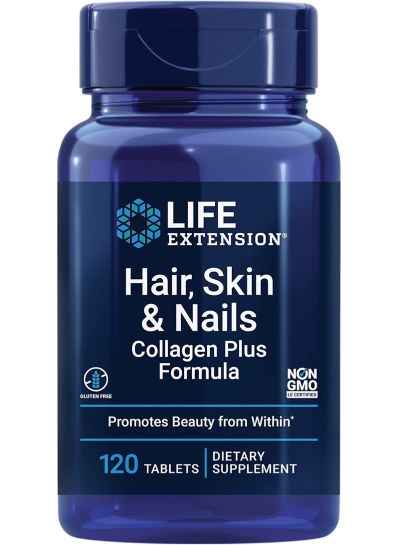 Life Extension Hair, Skin, & Nails- Collagen Plus, 120 Count - Image 1