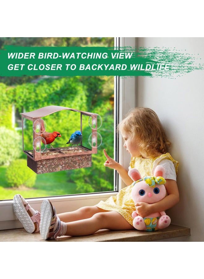 Lilyang Metal Window Bird Feeder, Window Bird Feeders for Outside with Strong Suction Cup, Wild Bird Watching Gift with Superb Bird-Watching View - Image 3