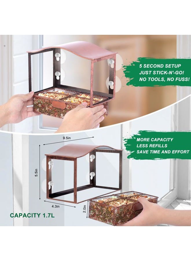 Lilyang Metal Window Bird Feeder, Window Bird Feeders for Outside with Strong Suction Cup, Wild Bird Watching Gift with Superb Bird-Watching View - Image 4