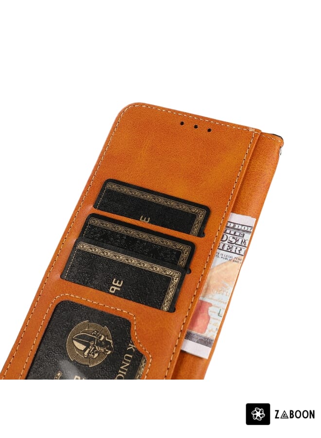 Zaboon Protective Case For Tecno Pop 6 BE7 Skin Feel Calf Texture Card Slots Leather - Image 4