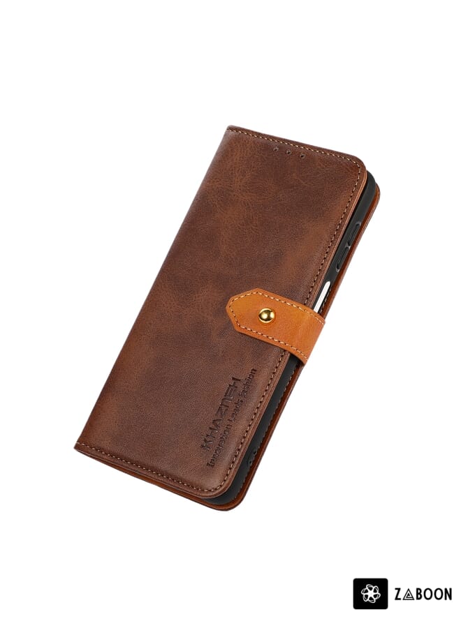 Zaboon Protective Case For Tecno Pop 6 BE7 Skin Feel Calf Texture Card Slots Leather - Image 3