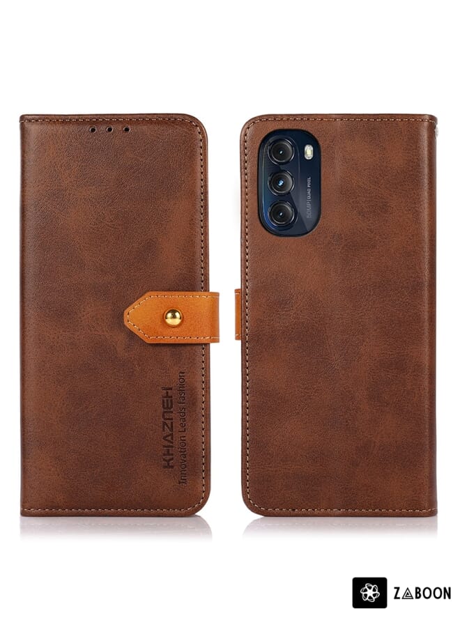 Zaboon Protective Case For Tecno Pop 6 BE7 Skin Feel Calf Texture Card Slots Leather - Image 1