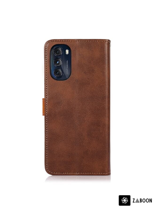 Zaboon Protective Case For Tecno Pop 6 BE7 Skin Feel Calf Texture Card Slots Leather - Image 2