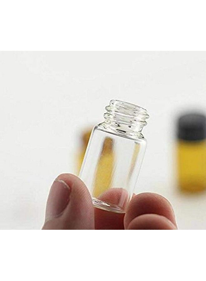 ASTRQLE 24Pcs 2Ml /2G Mini Small Ounce Clear Glass Bottle Container Jar Vial Pot For Chemistry Lab Essential Oil Smaple Liquid Water Cosmetic Makeup Storage Bottle With Orifice Reducer (White Cap)  - Image 3