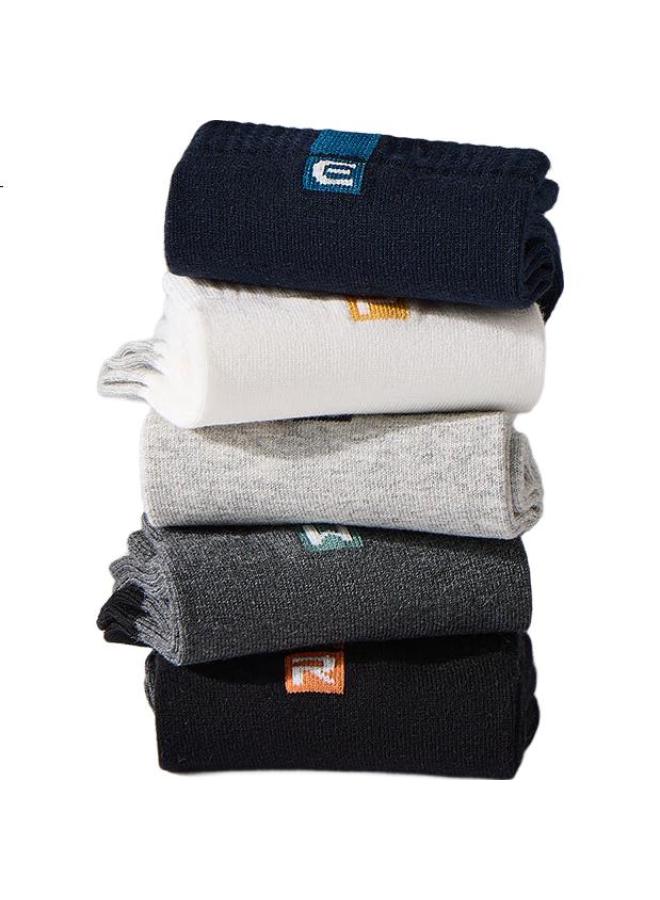 Threegun Men'S Socks 100% Cotton Antibacterial Mid-Calf Breathable Sports Socks - Image 2