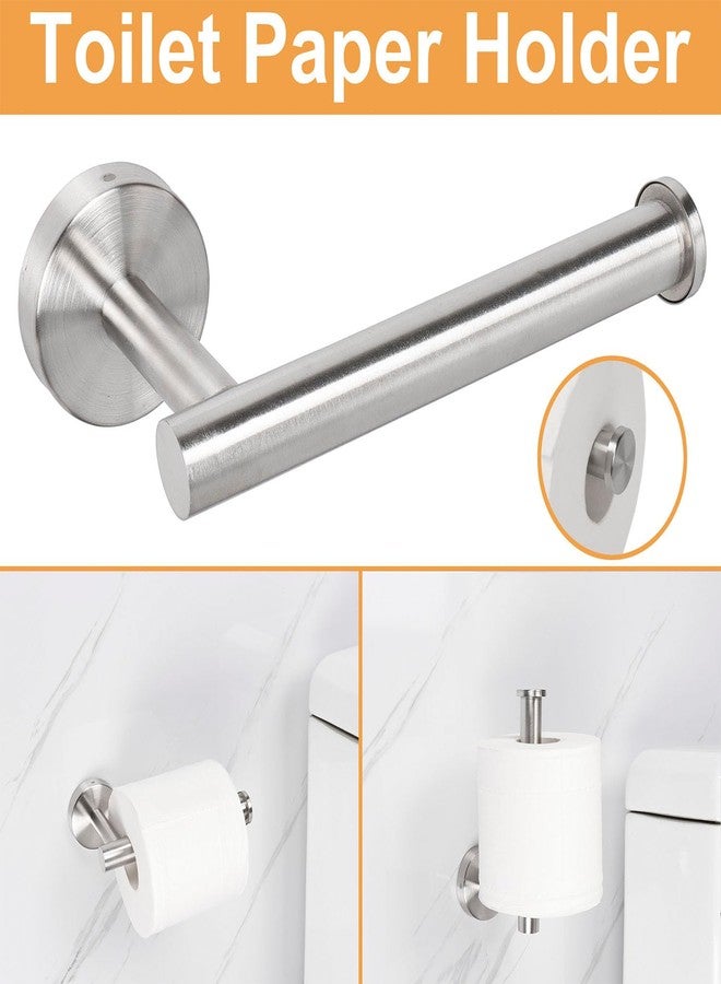 TocTen Bathroom Hardware Set, Thick Stainless Steel Bath Towel Bar Set Including Towel Rack for Bathroom+Toilet Paper Holder+3 Robe Towel Hooks Wall Mount Bathroom Accessory Set(16IN,Brushed Nickel) - Image 4