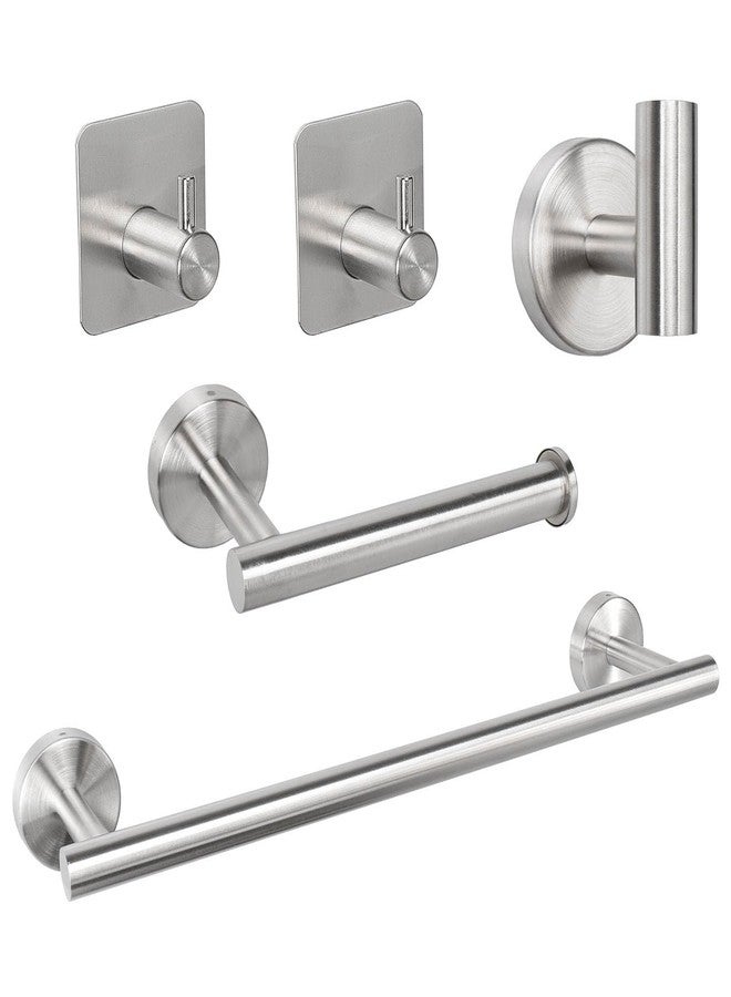 TocTen Bathroom Hardware Set, Thick Stainless Steel Bath Towel Bar Set Including Towel Rack for Bathroom+Toilet Paper Holder+3 Robe Towel Hooks Wall Mount Bathroom Accessory Set(16IN,Brushed Nickel) - Image 1