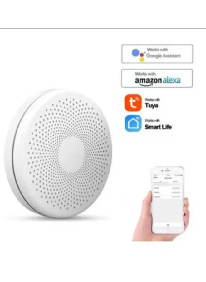 AROAQ Tuya-Carbon Monoxide Composite Security Alarm, Home Fire Detector, Battery Powered, Smart Life APP, Remote Control, WiFi - Image 1