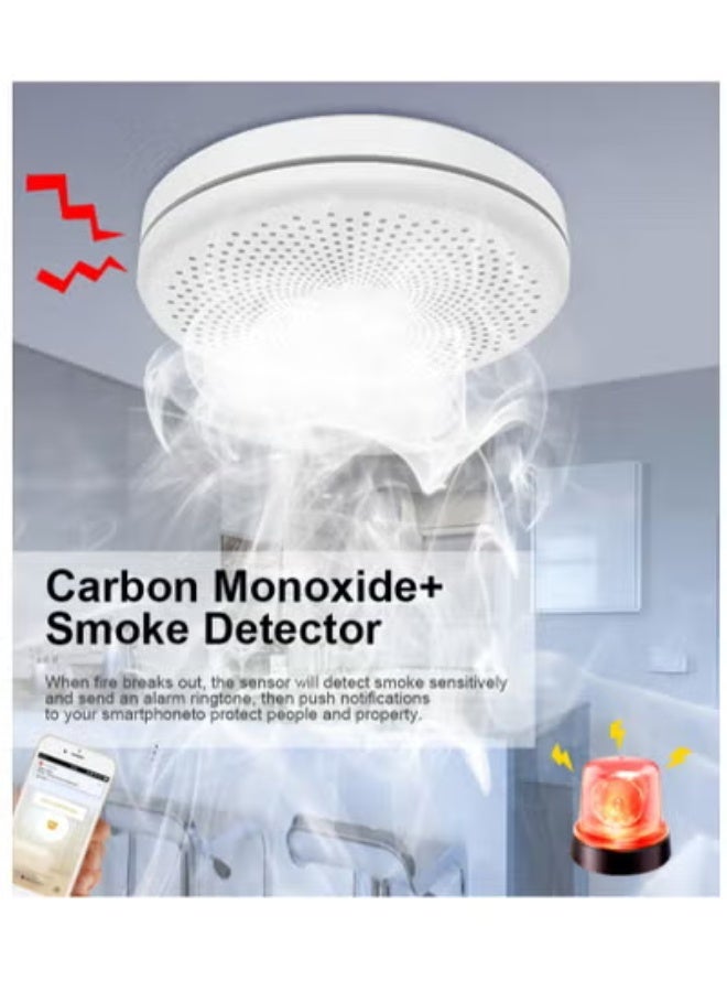 AROAQ Tuya-Carbon Monoxide Composite Security Alarm, Home Fire Detector, Battery Powered, Smart Life APP, Remote Control, WiFi - Image 5