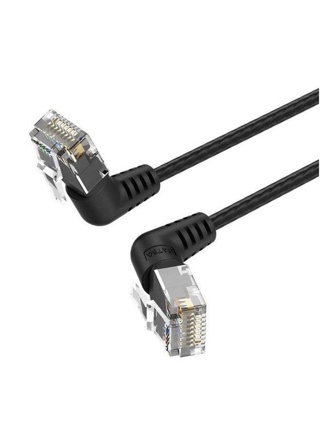 Generic Weixun IBO Series Super Six Non-Shielded Network Jumper Double Elbow Rotatable Slim Wire Black 0.5-20-Color:Black-Line Length:20m  - Image 1