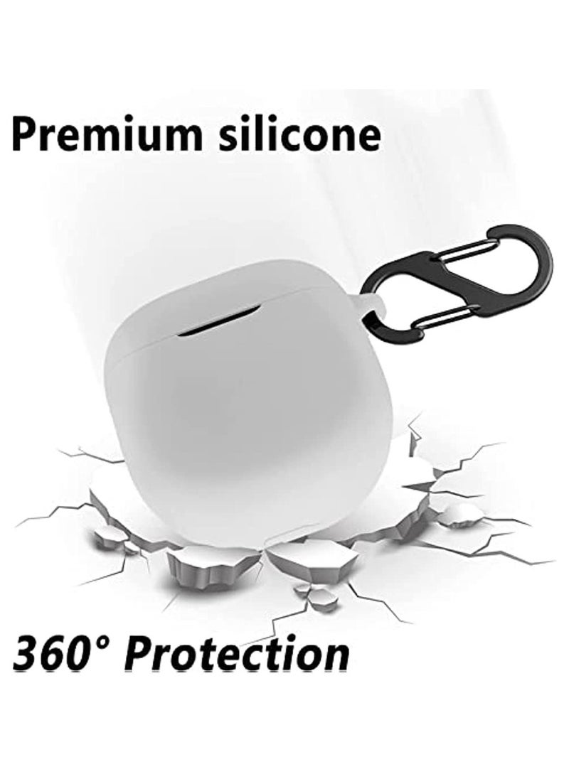 OIMG Silicone Protective Cover With Carabiner For Bose Quietcomfort Earbuds Ii (White)  - Image 5