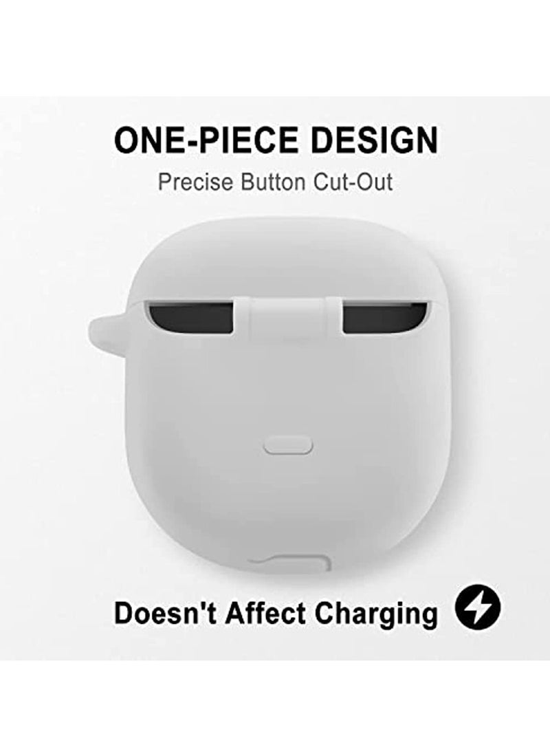 OIMG Silicone Protective Cover With Carabiner For Bose Quietcomfort Earbuds Ii (White)  - Image 2