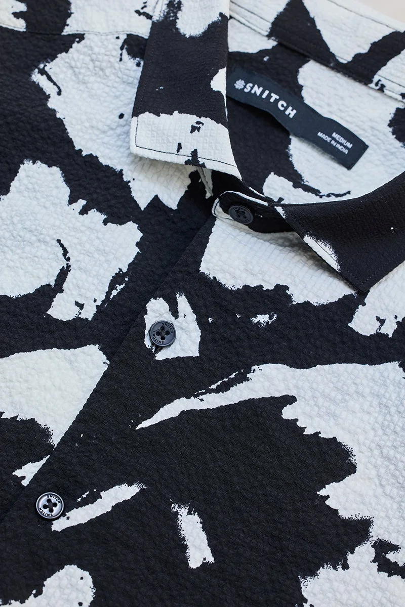 سنيتش قميص بطبعة تجريدية سوداء