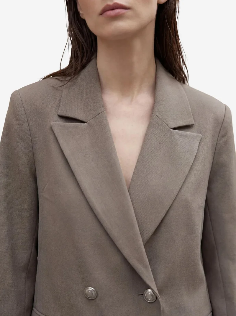 MY FASHION Khaki Green MY FASHION Buttoned Blazer Jacket for Women | Best Price UAE